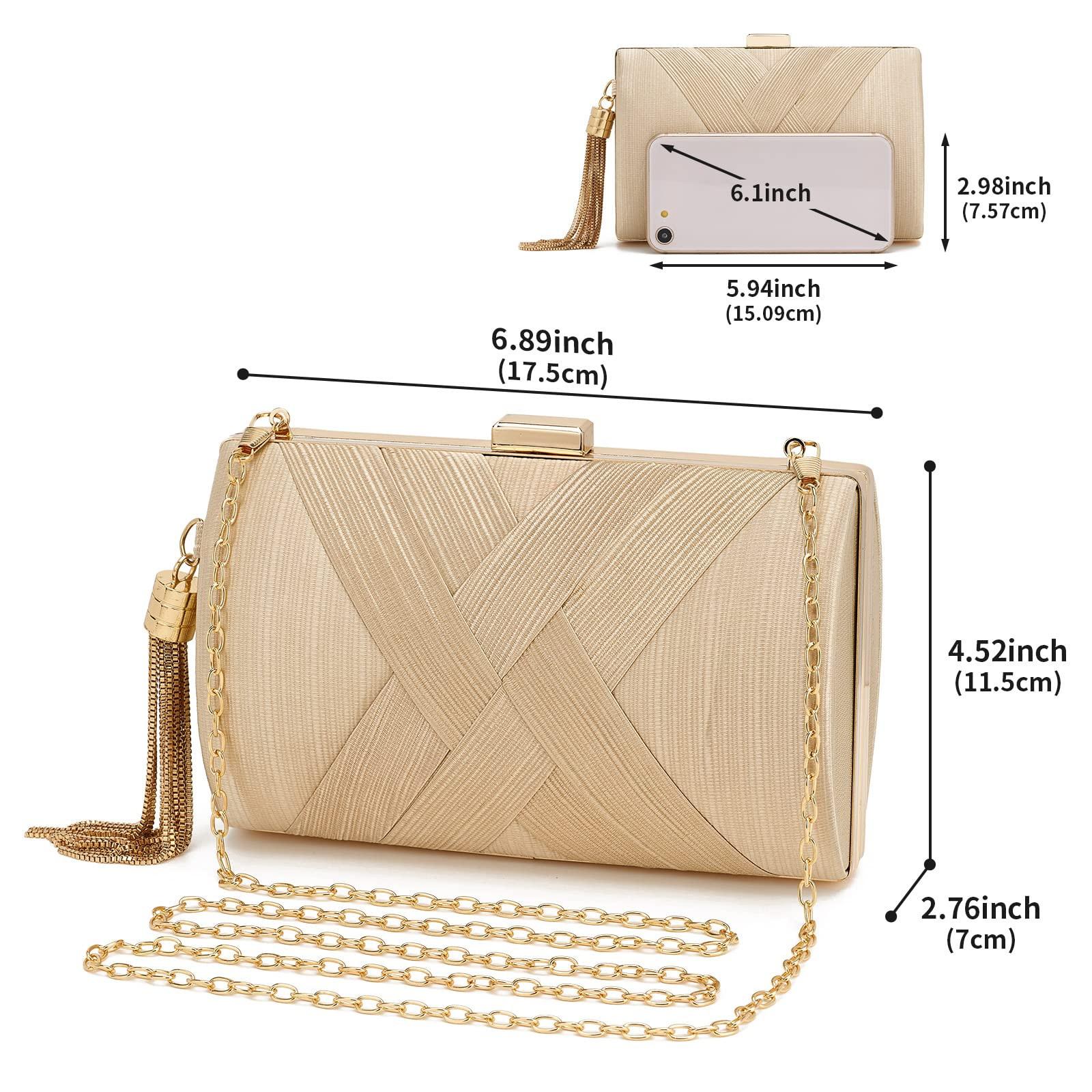 Only-bags.store Clutch Abendtasche Fransen Elegante Kettentasche Clutch Bag Clutch Abendtasche Fransen Elegante Kettentasche Clutch Bag