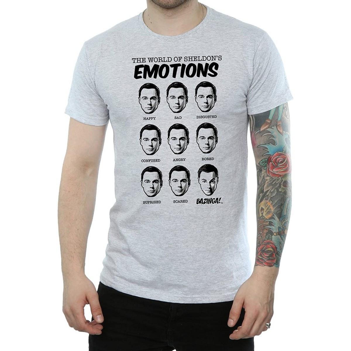 The Big Bang Theory Sheldon Emotionen Print T-Shirt Schmale Passform