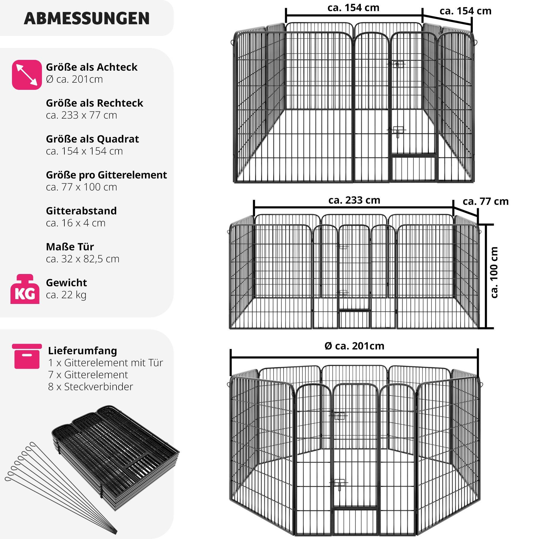 Tectake Welpenauslauf 8-eckig