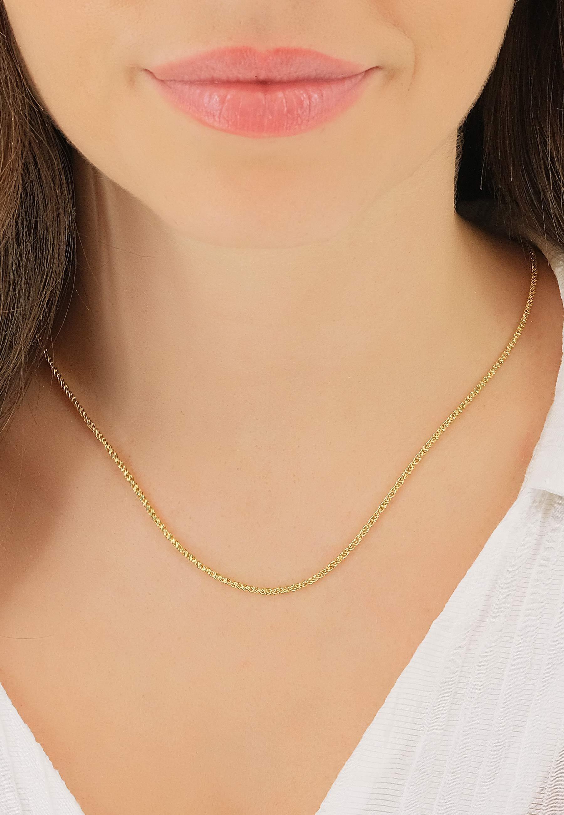 MUAU Schmuck Collier Doppelanker Gelbgold 750, 1.9mm, 45cm
