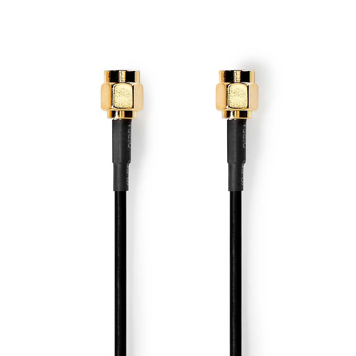 Nedis Antennenkabel | SMA-Stecker | SMA-Stecker | Vergoldet | 50 Ohm | Einzelmantelschutz | 5,00 m | Rund | PVC | Schwarz | Etikett