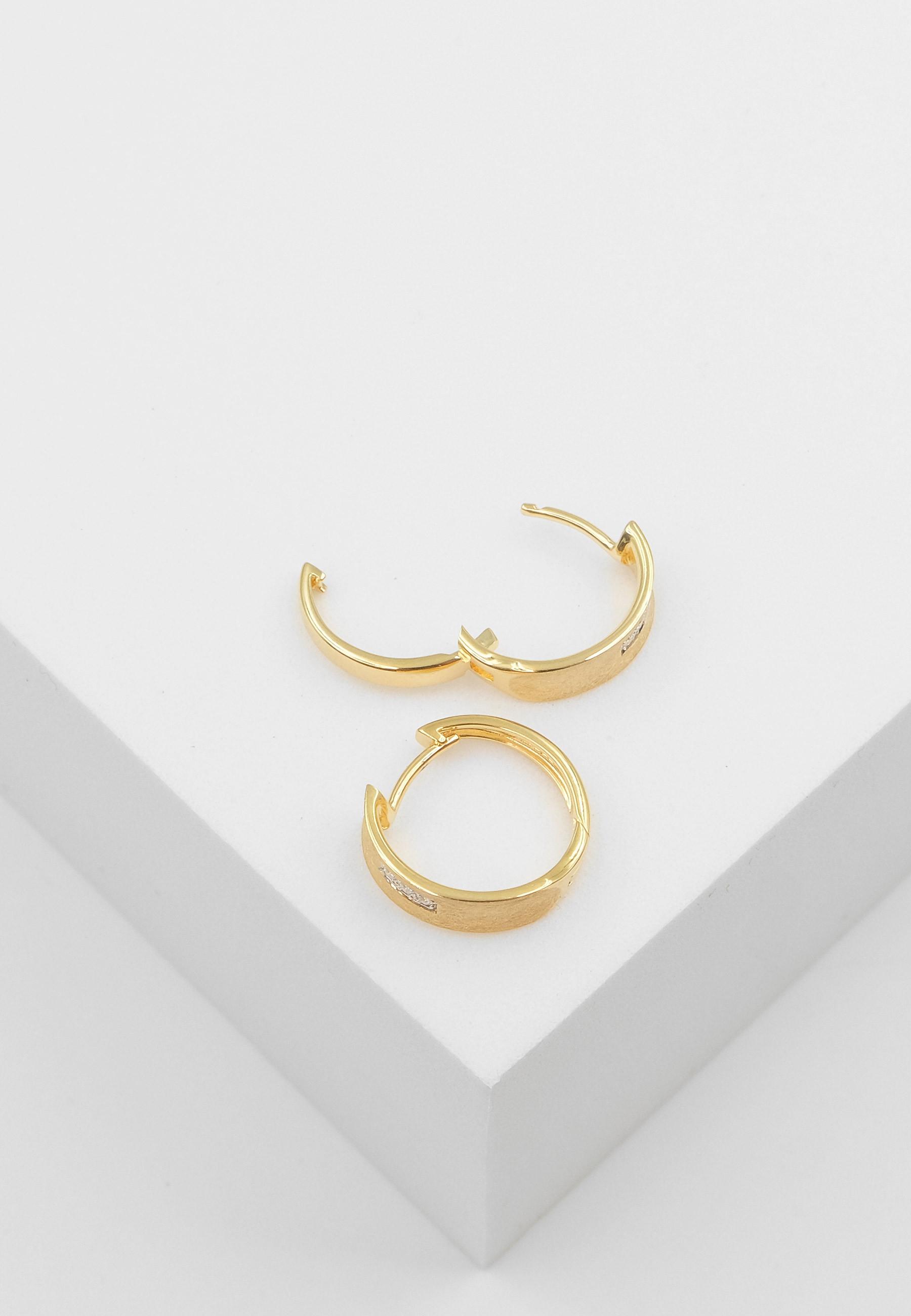 MUAU Schmuck Creolen Gelbgold 750 Diamant 0.03ct. 15mm