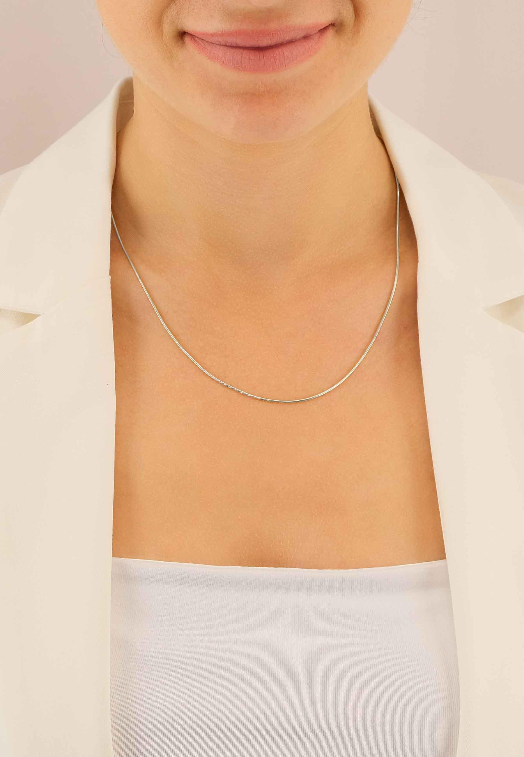 MUAU Schmuck Collier Schlange Weissgold 750, 1.3mm, 42cm