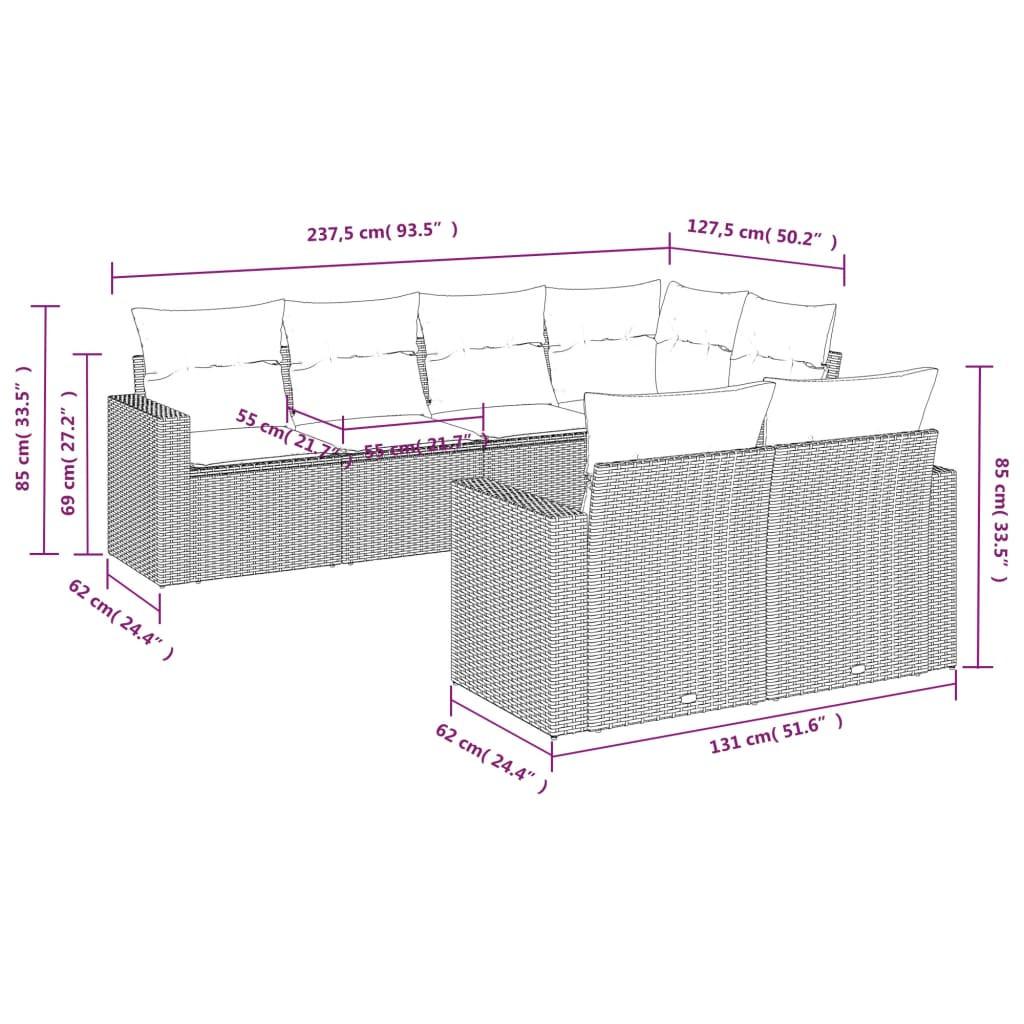VidaXL Garten sofagarnitur poly-rattan
