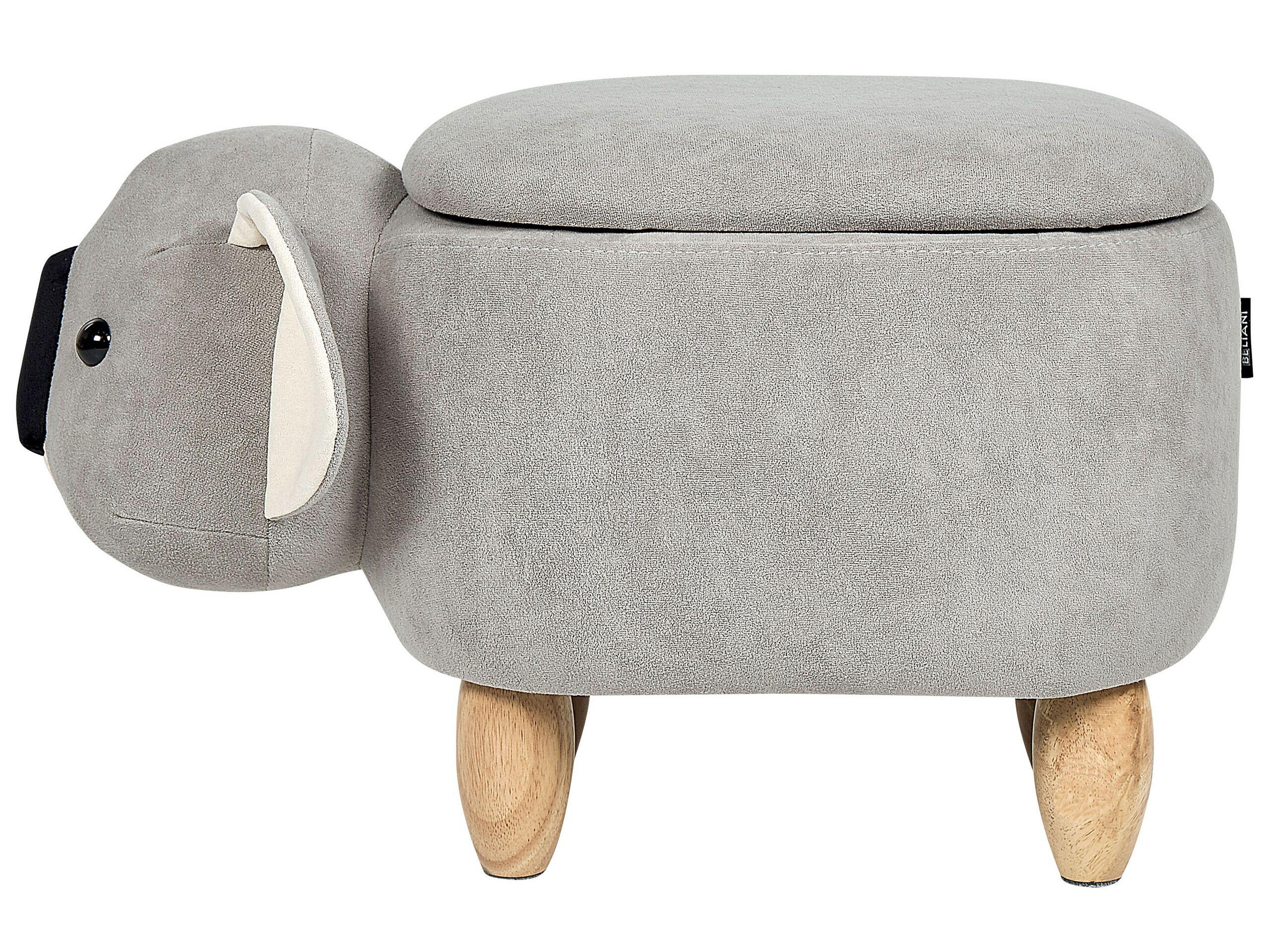 Beliani Tierhocker mit Stauraum aus Samtstoff Modern COALA