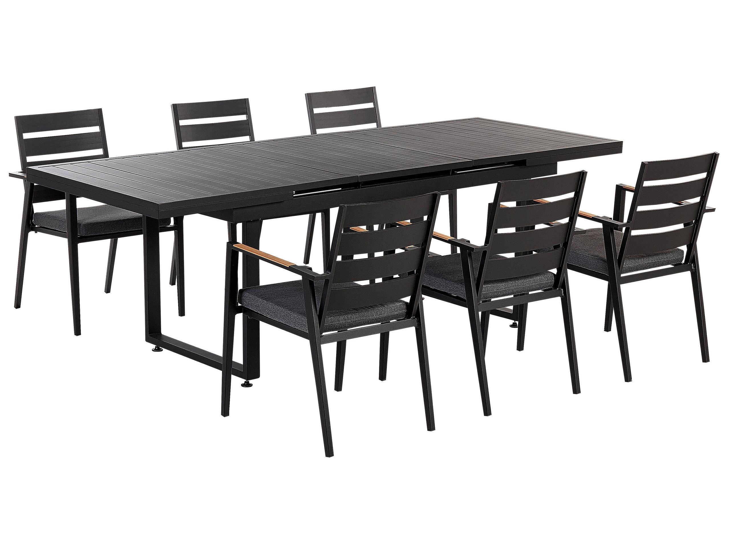 Beliani Garten-Essgruppe für 6 Personen aus Aluminium Modern VALCANETTO/TAVIANO