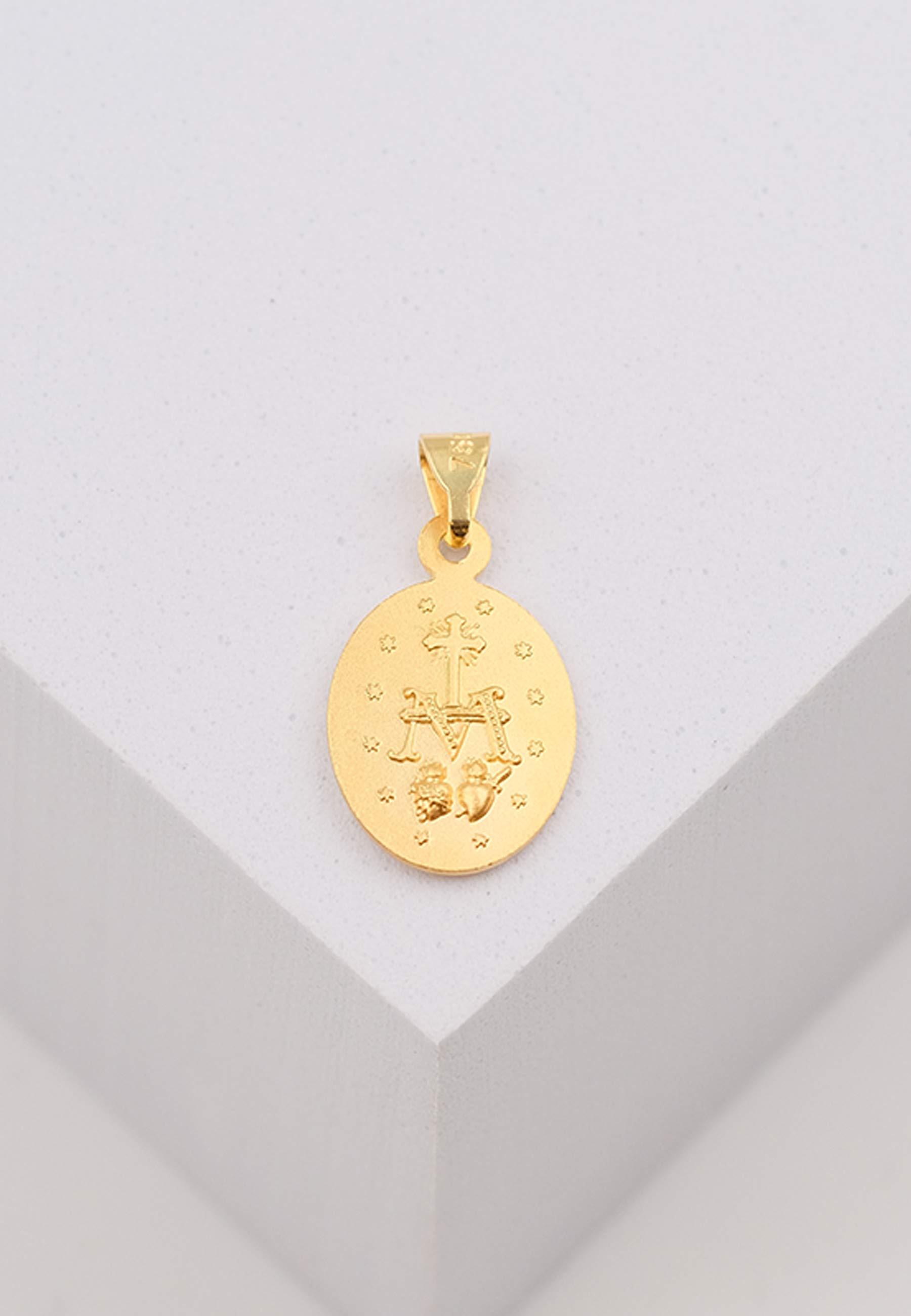 MUAU Schmuck Anhänger Milagrosa/Immaculata Gelbgold 750, 12 mm