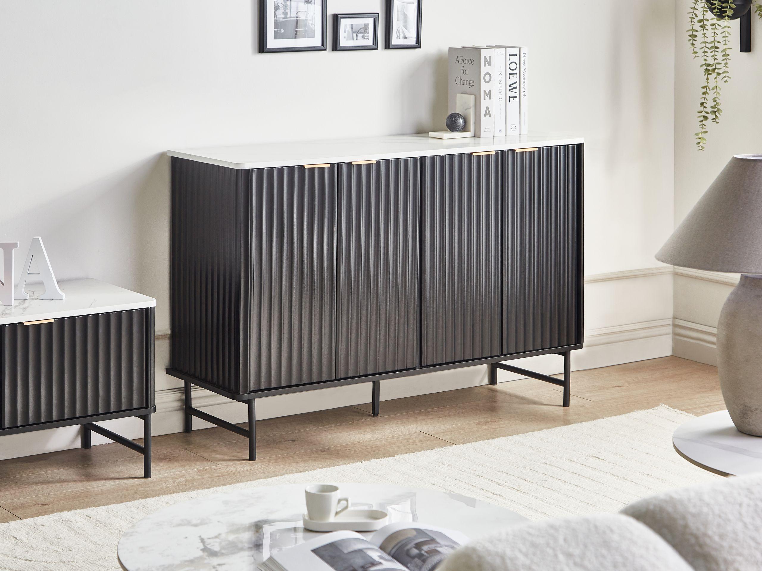 Beliani Sideboard mit 4 Türen aus MDF-Platte Modern GLASTONBURY