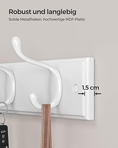 Pricenet Wandgarderobe mit 4 Doppelhaken, einfache Installation