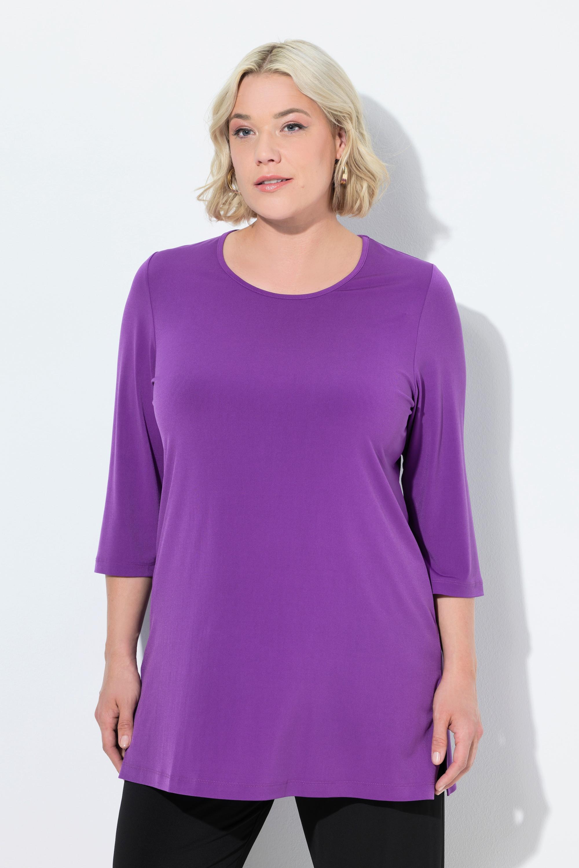 Ulla Popken Longshirt Ringmuster Rundhals 3/4-Arm