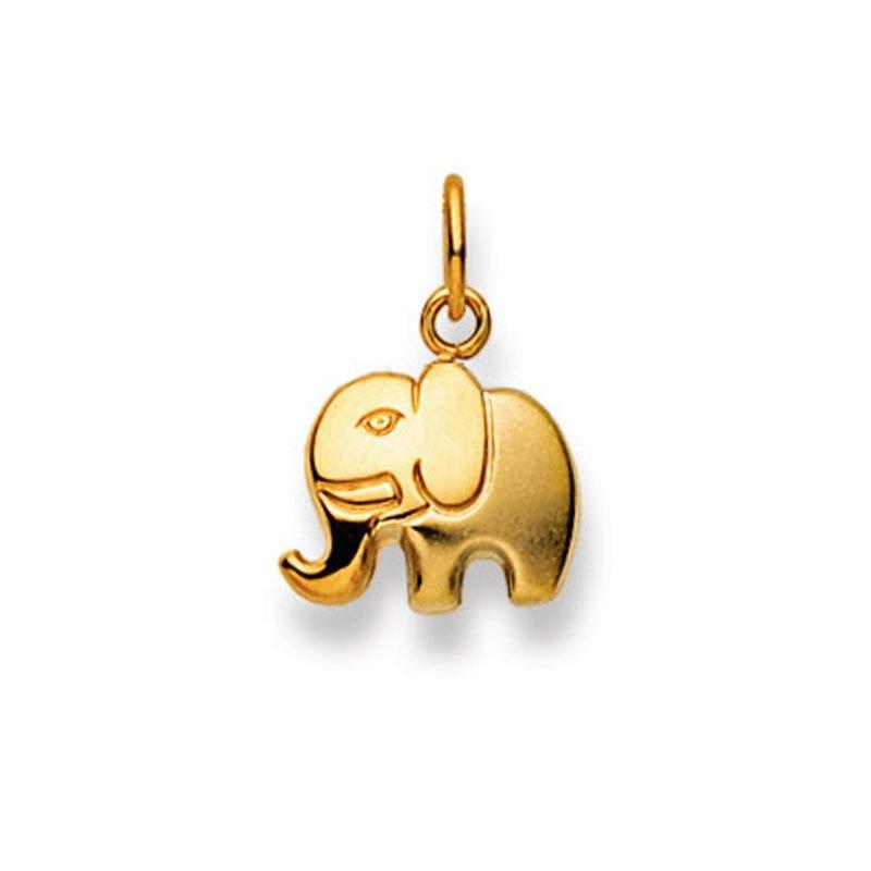 MUAU Schmuck Anhänger Elefant Gelbgold 750, 17x12mm