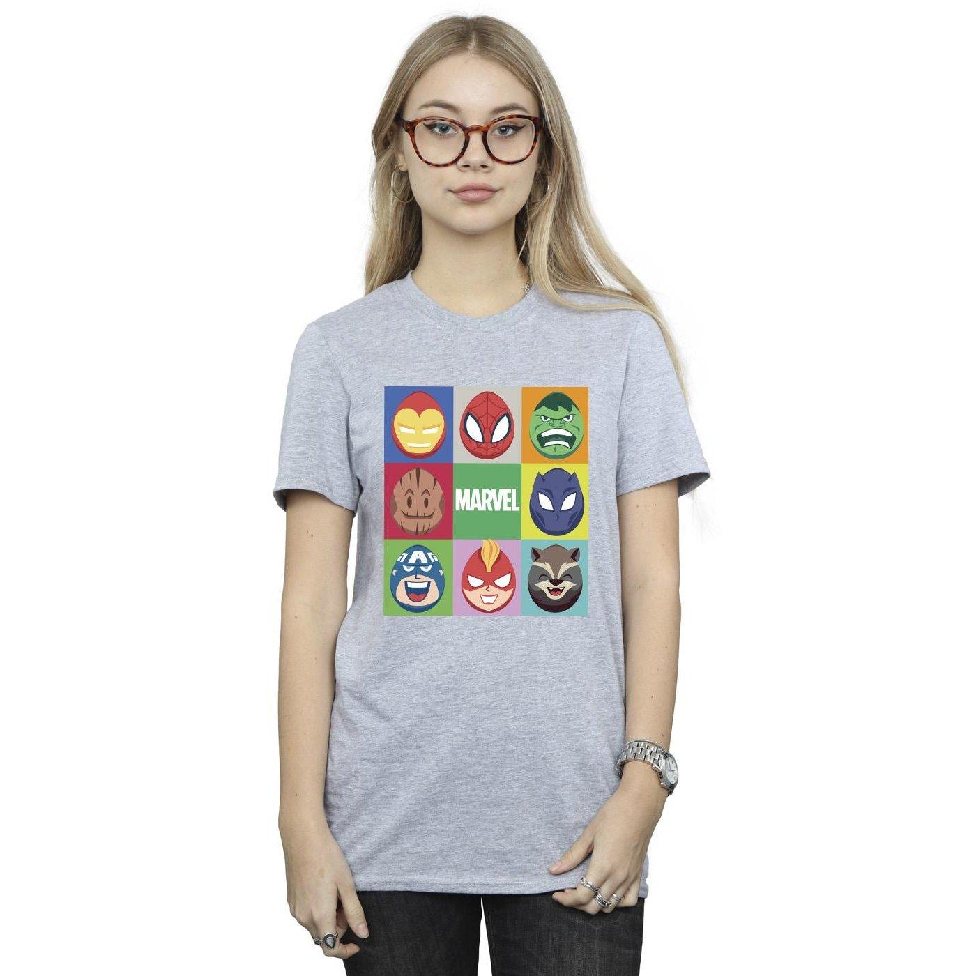 MARVEL Character Faces Print T-Shirt