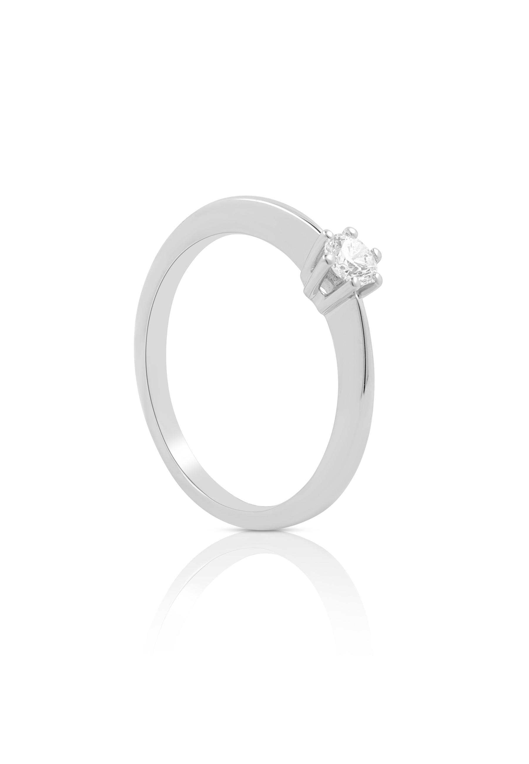 MUAU Schmuck Solitaire Ring Diamant 0.20ct. Weissgold 750
