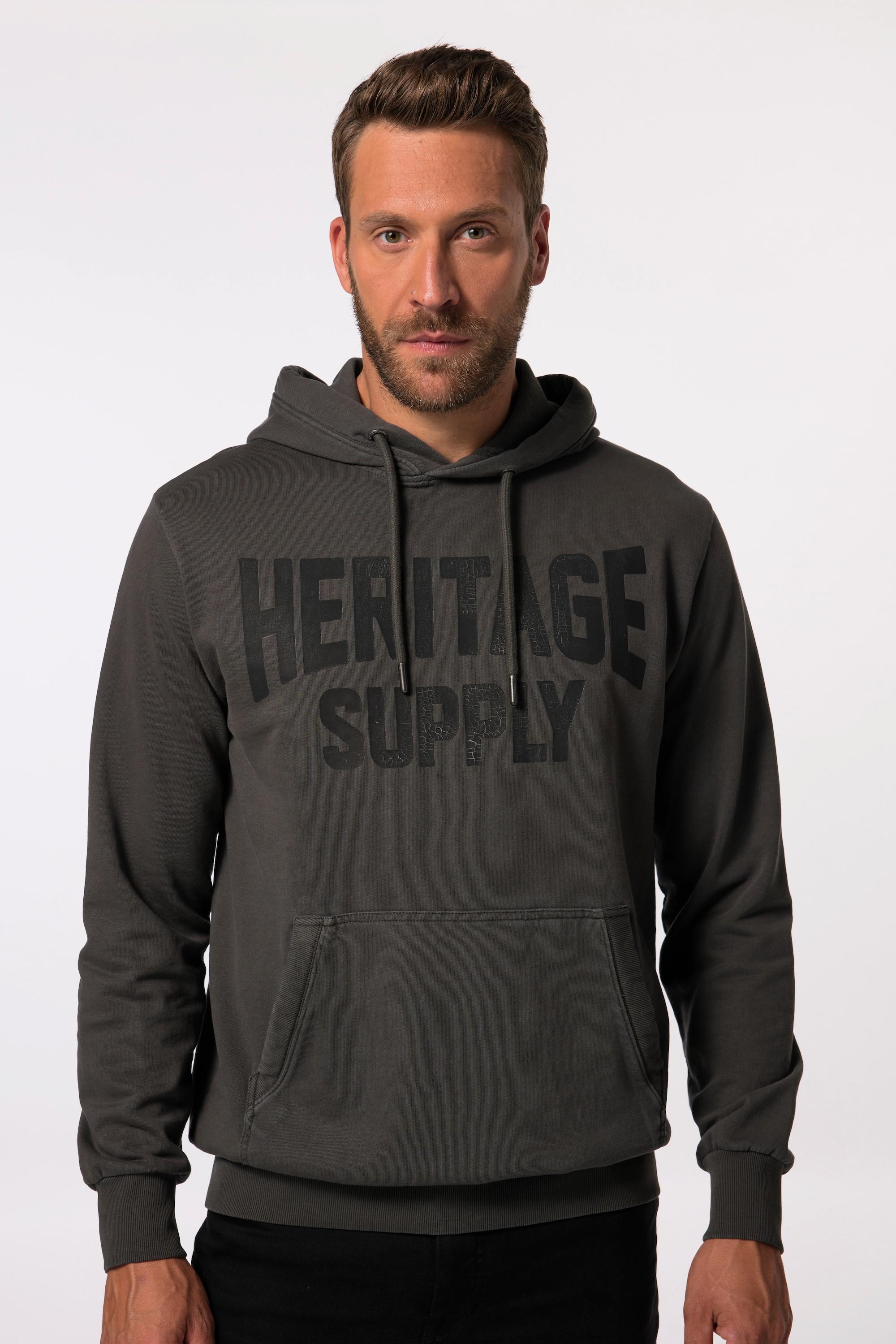 JP1880 Hoodie, Crack-Brustprint, Vintage Look, Kapuze