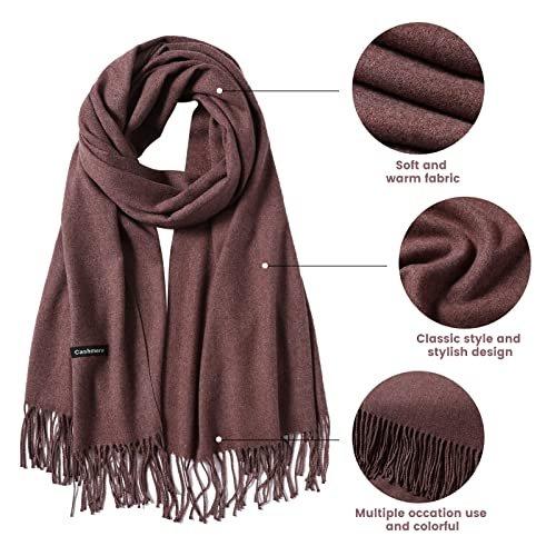 Only-bags.store Schal Warm Herbst unifarben Baumwolle mit quasten/fransen, 40+ Farben Einfarbig & Kariert Pashmina,