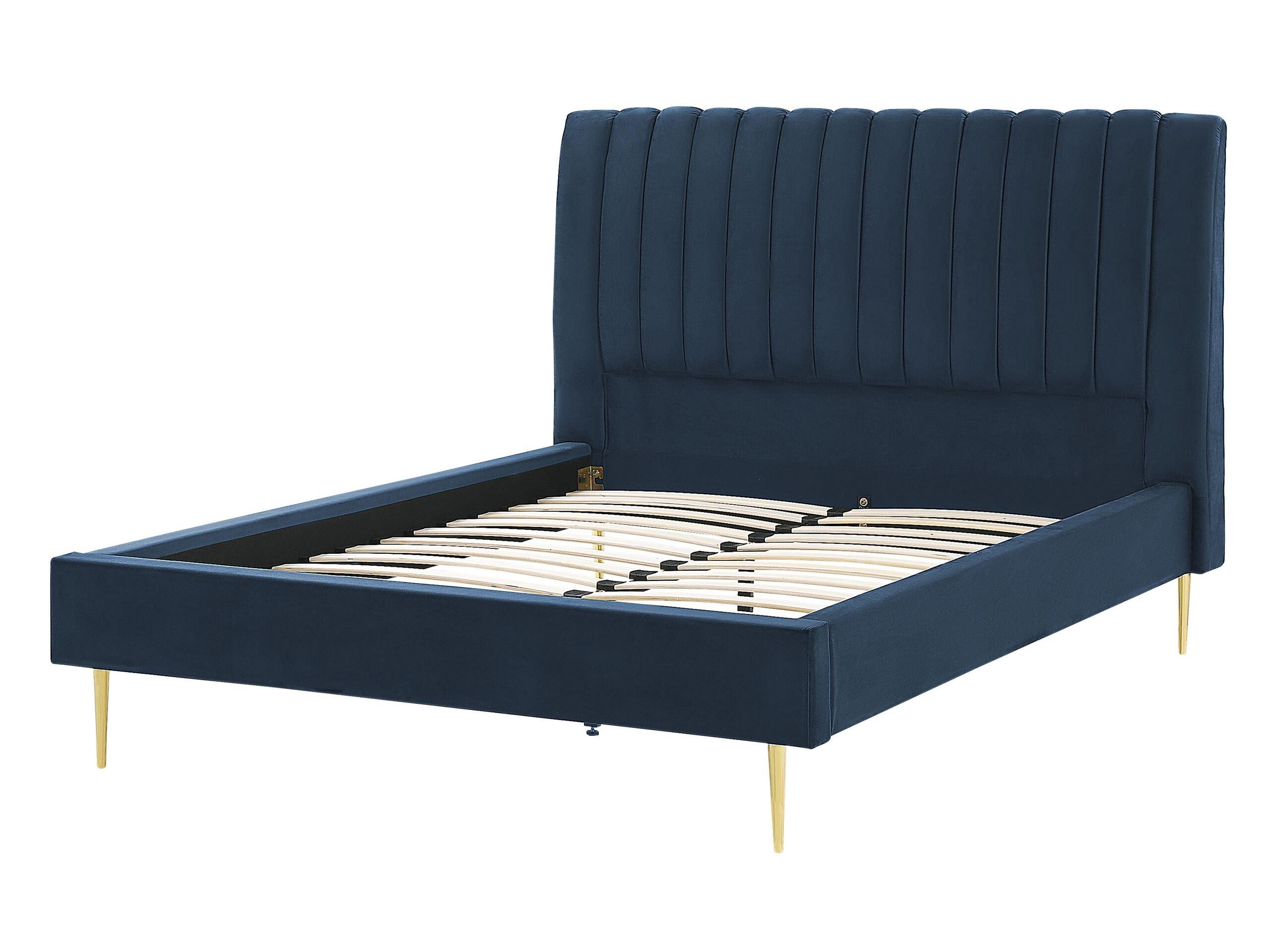 Beliani Bett mit Lattenrost aus Samtstoff Modern MARVILLE