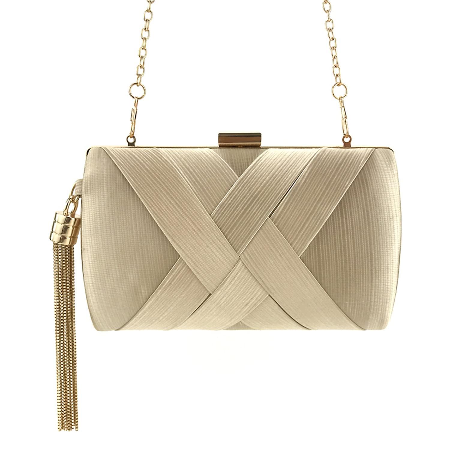 Only-bags.store Abend Clutches Tasche Satin Hochzeit Party Abend Tasche Quaste Anhänger Abend Clutches Tasche Satin Hochzeit Party Abend Tasche Quaste Anhänger