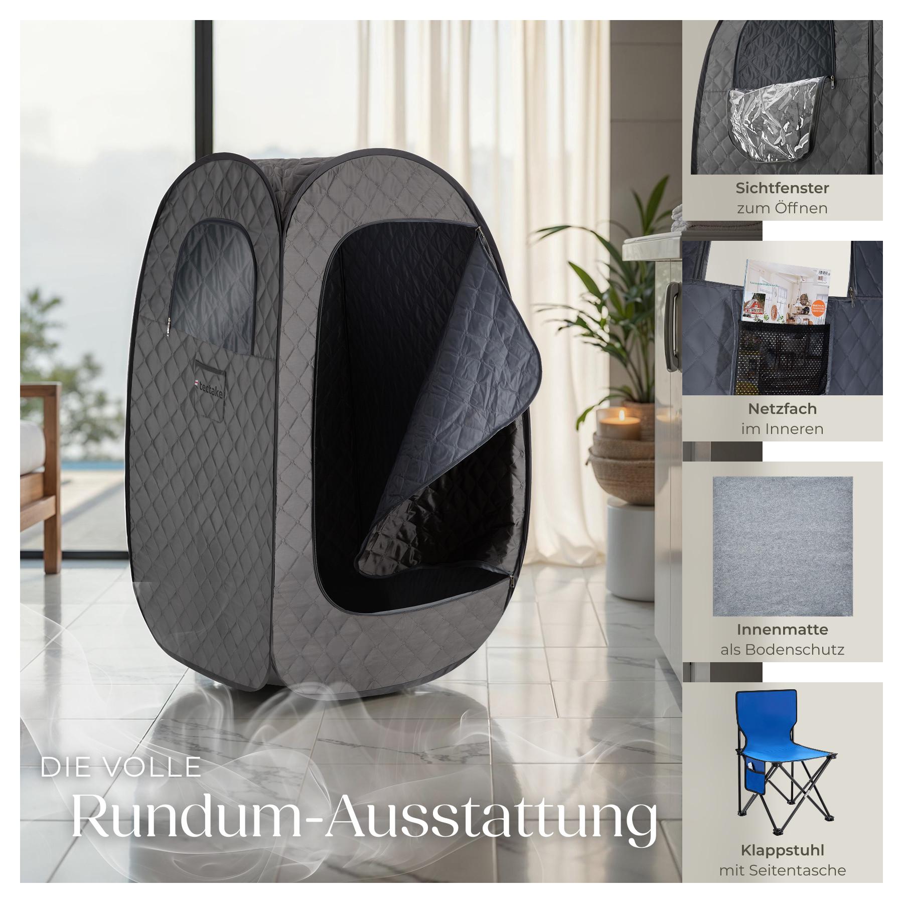 Tectake Mobile Dampfsauna ThermaLuxe I, 1000 W, 15 Temperaturstufen