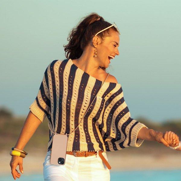 Avizar Kettenhülle iPhone 14 Plus Lachsrosa