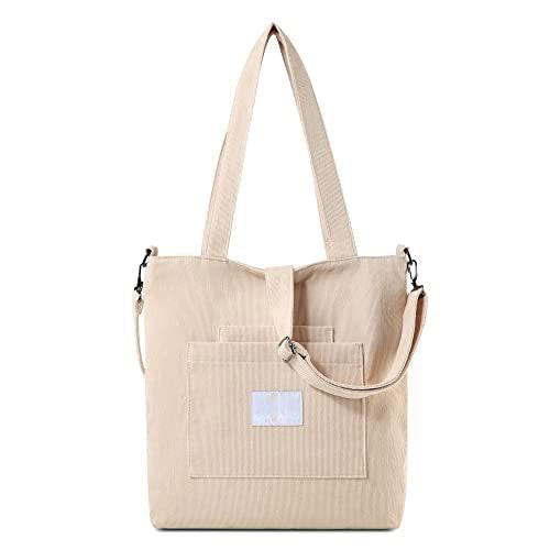 Only-bags.store Umhängetasche - Cord Umhängetasche Handtasche, Shopper Henkeltasche für Büro Schule Einkaufen Reisen
