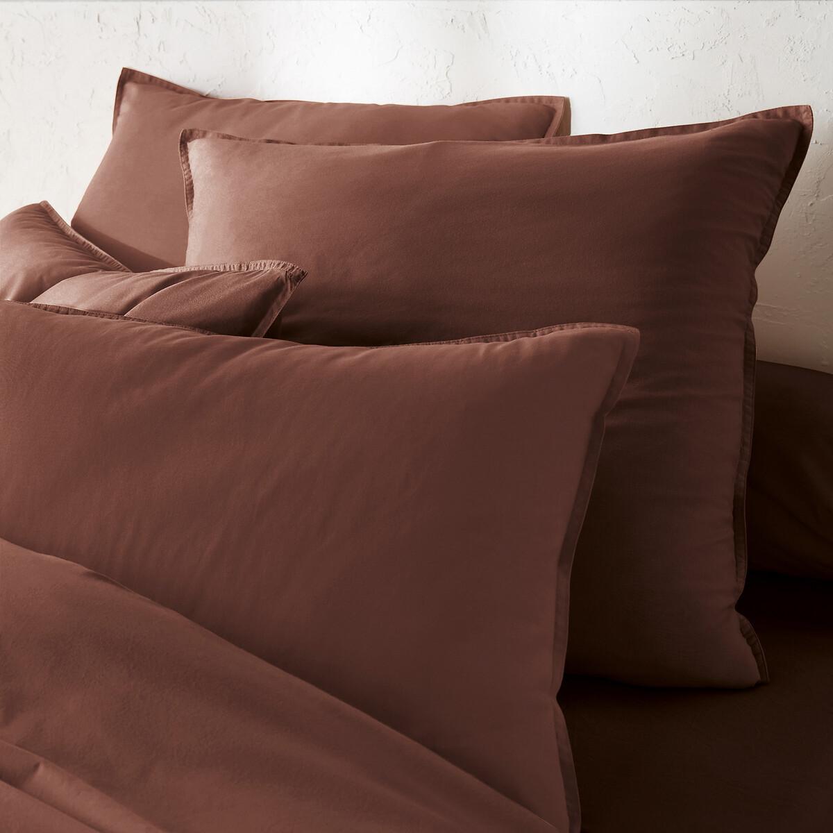 La Redoute Intérieurs Unifarbener Duvetbezug aus gewaschener Baumwolle Scenario