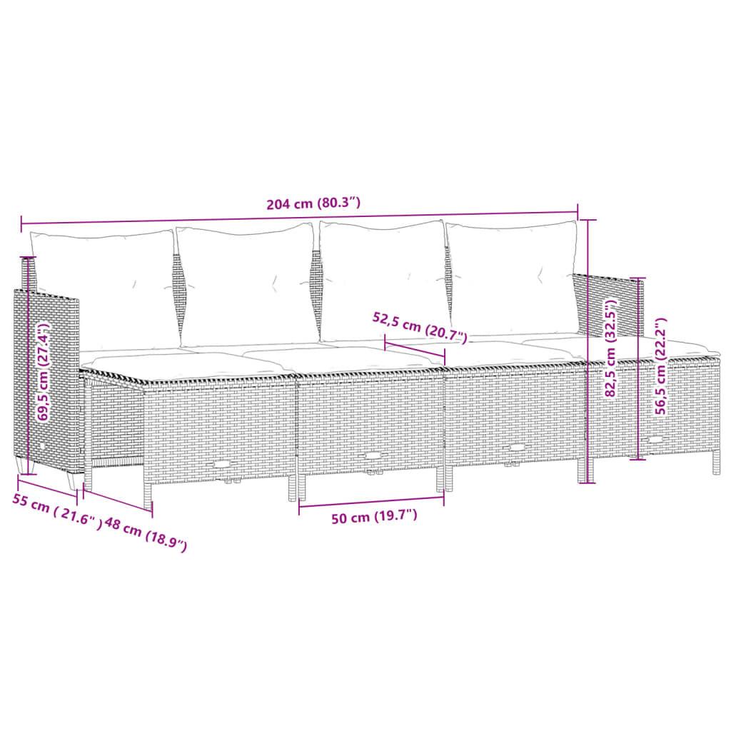 VidaXL Garten sofagarnitur poly-rattan