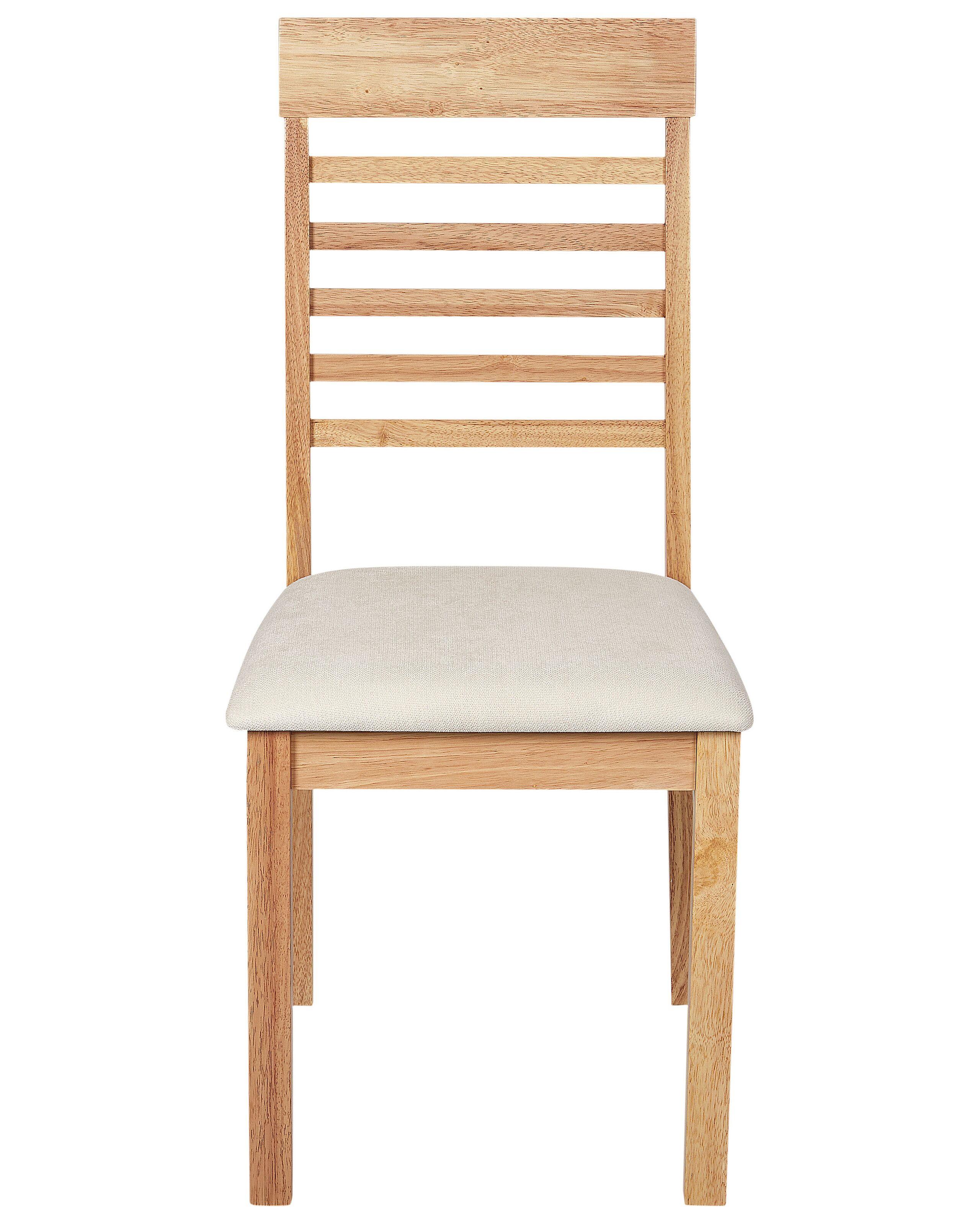 Beliani Esszimmerstuhl 2er Set aus Gummibaumholz Klassisch ORTLEY