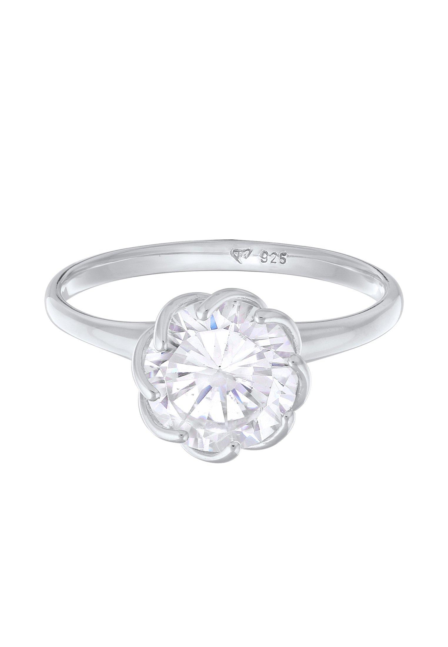 Elli Ring Zirkonia Verlobung Solitär Blüte