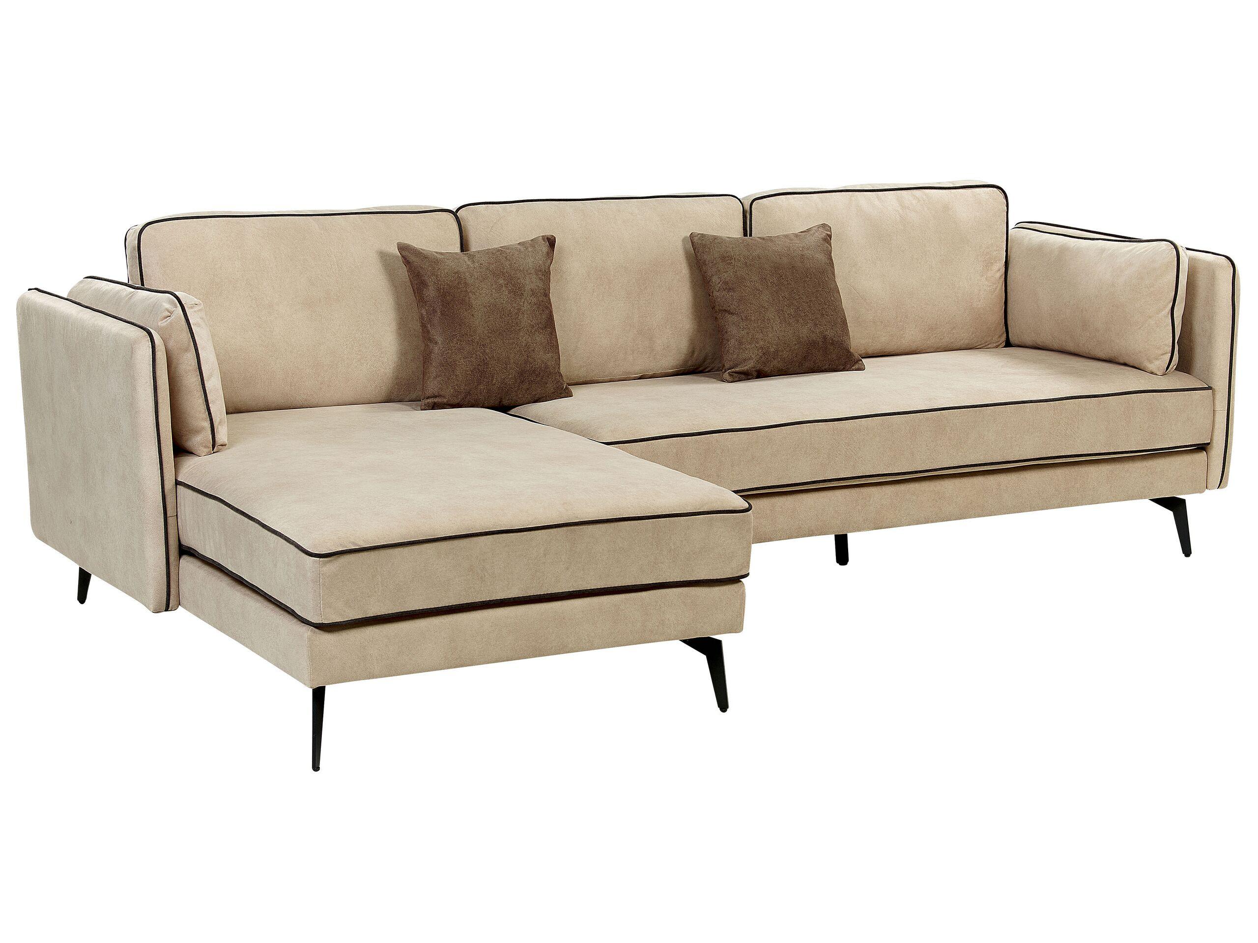 Beliani Ecksofa aus Samtstoff Modern ALTAN