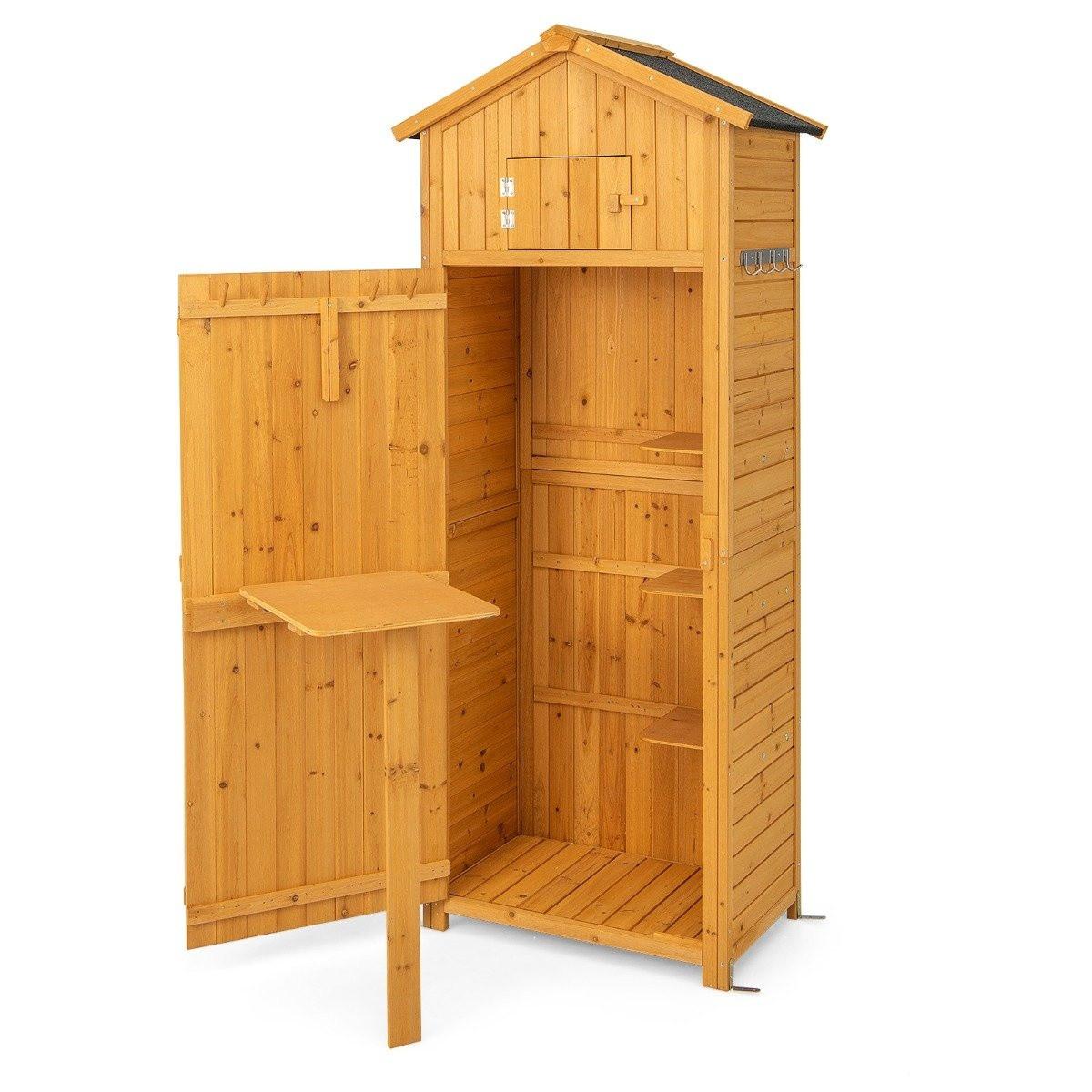 B2X Gartenschuppen Geräteschrank für den Außenbereich Natur