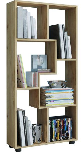 VCM Holzregal stehend | platzsparendes Regal | Maße: H. 119 x B. 60 x T. 20 cm | Elegantes Regal stehend | Aufbewahrungsregal | Bücherregal | Raumteiler
