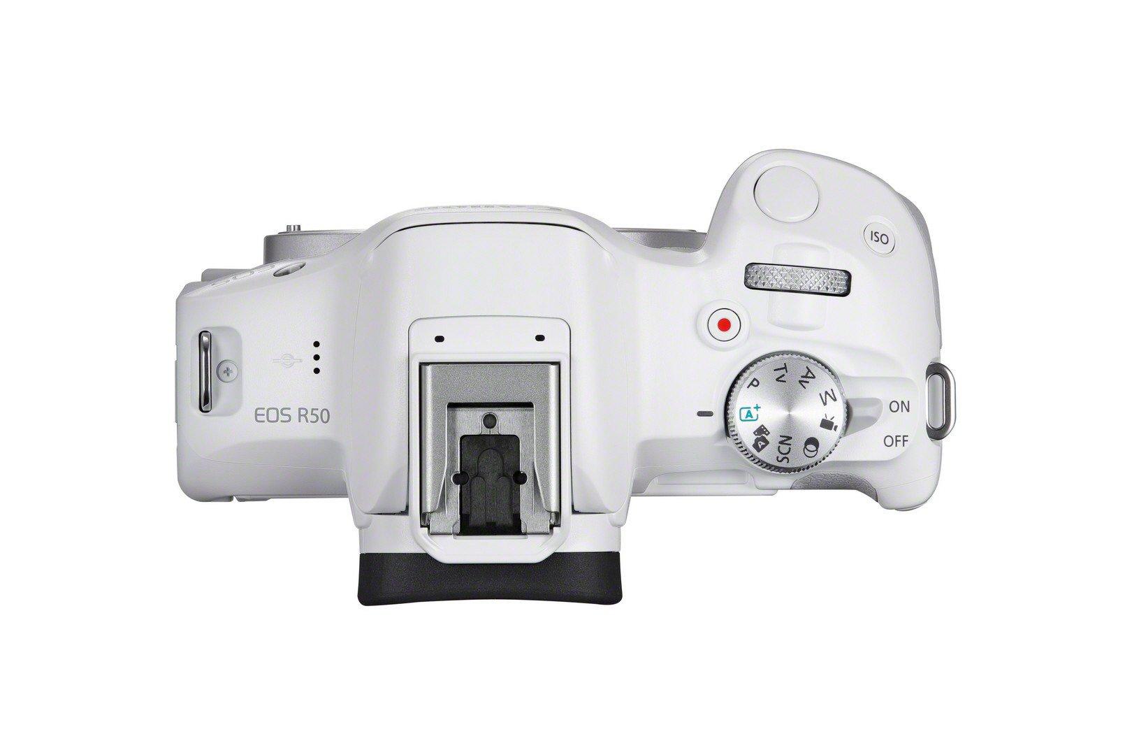 Canon EOS EOS R50, White + RF-S 18-45mm F4.5-6.3 IS STM Kit