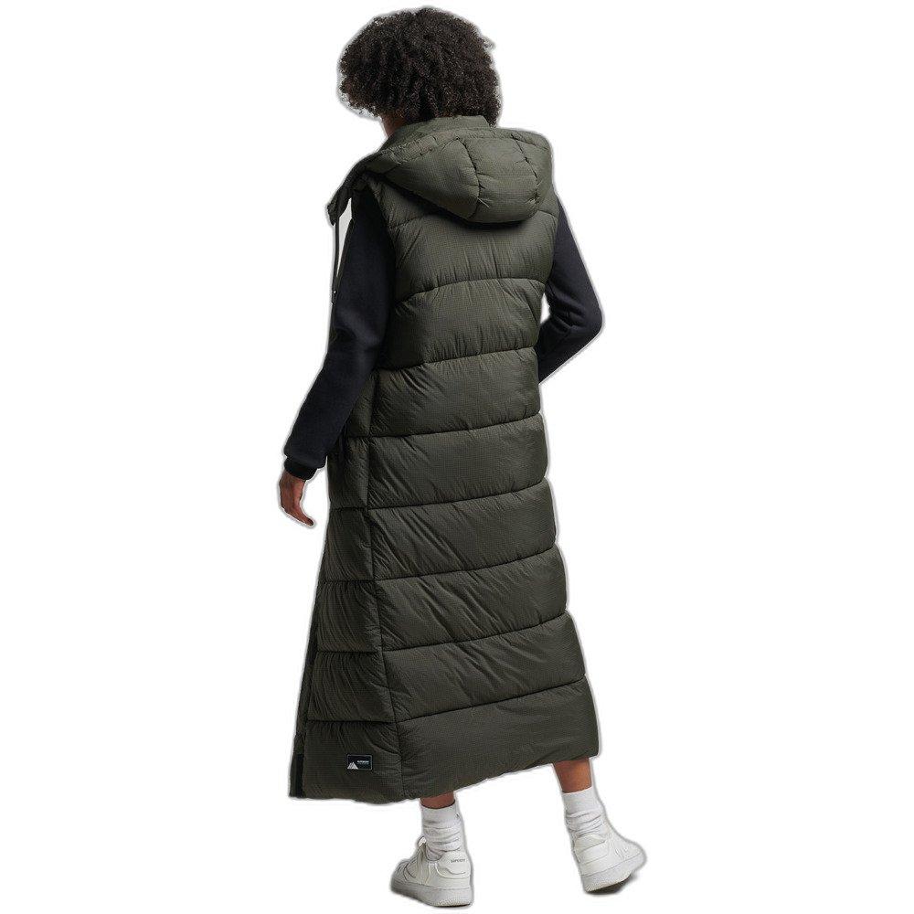 Superdry lange ärmellose daunenjacke mit kapuze ripstop