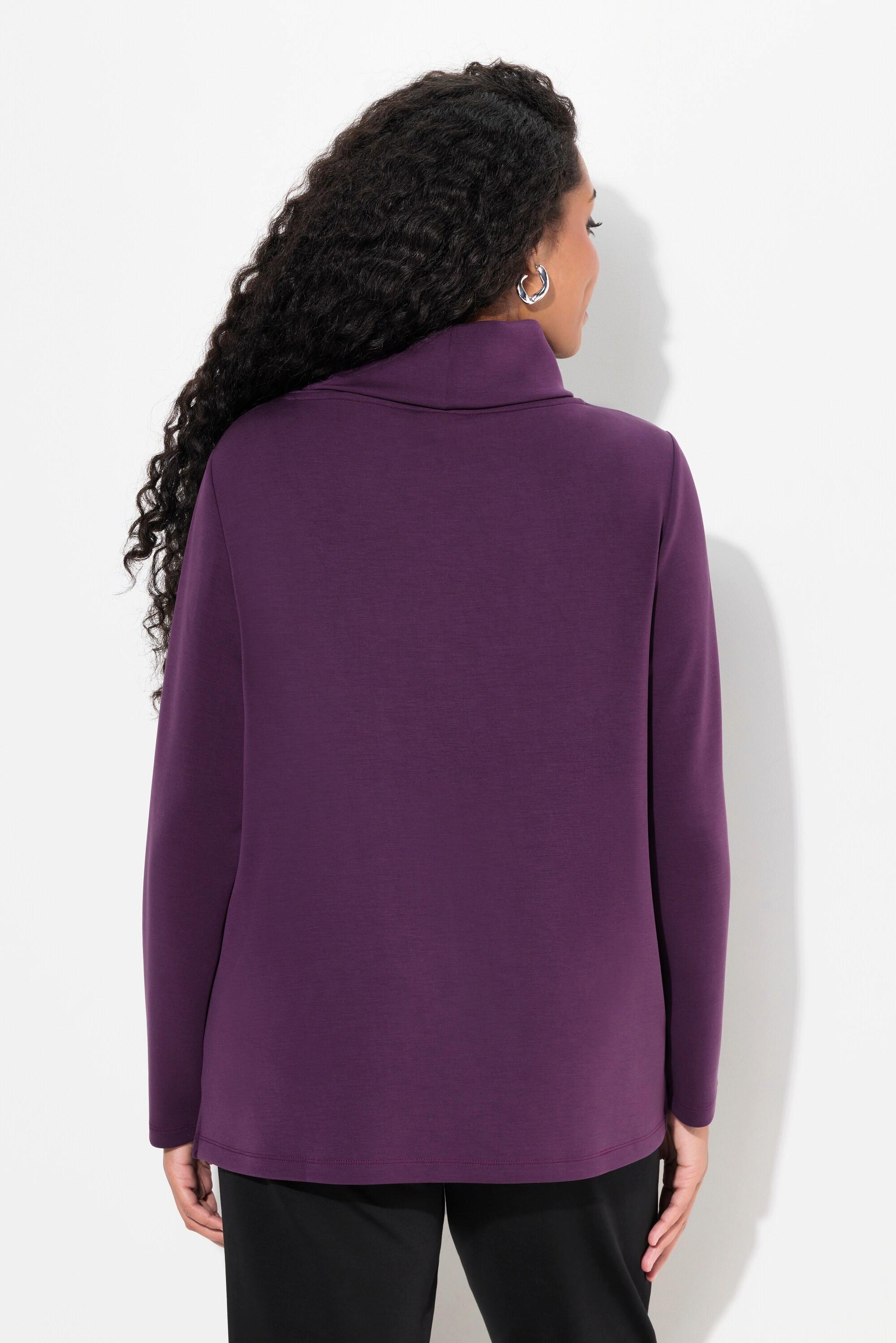 Ulla Popken Sweatshirt, Ziersteintaschen, Boxy, Stehkragen, Langarm