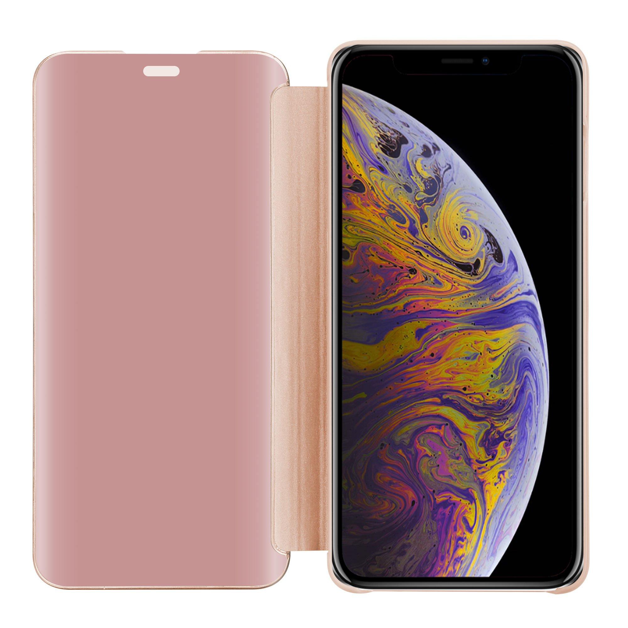 Cadorabo Hülle für Apple iPhone XS MAX Spiegel Standfunktion 360 Grad Schutz