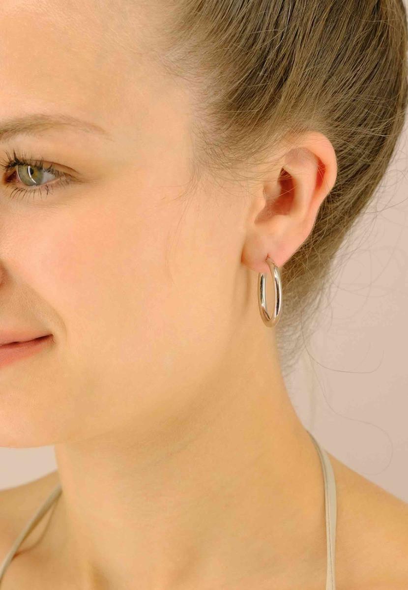 MUAU Schmuck Creolen Weissgold 750, 29mm