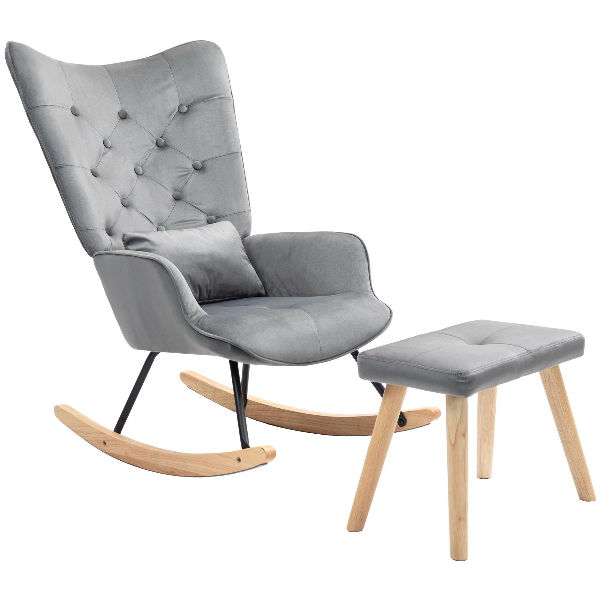 HOMCOM Schaukelsessel mit Hocker