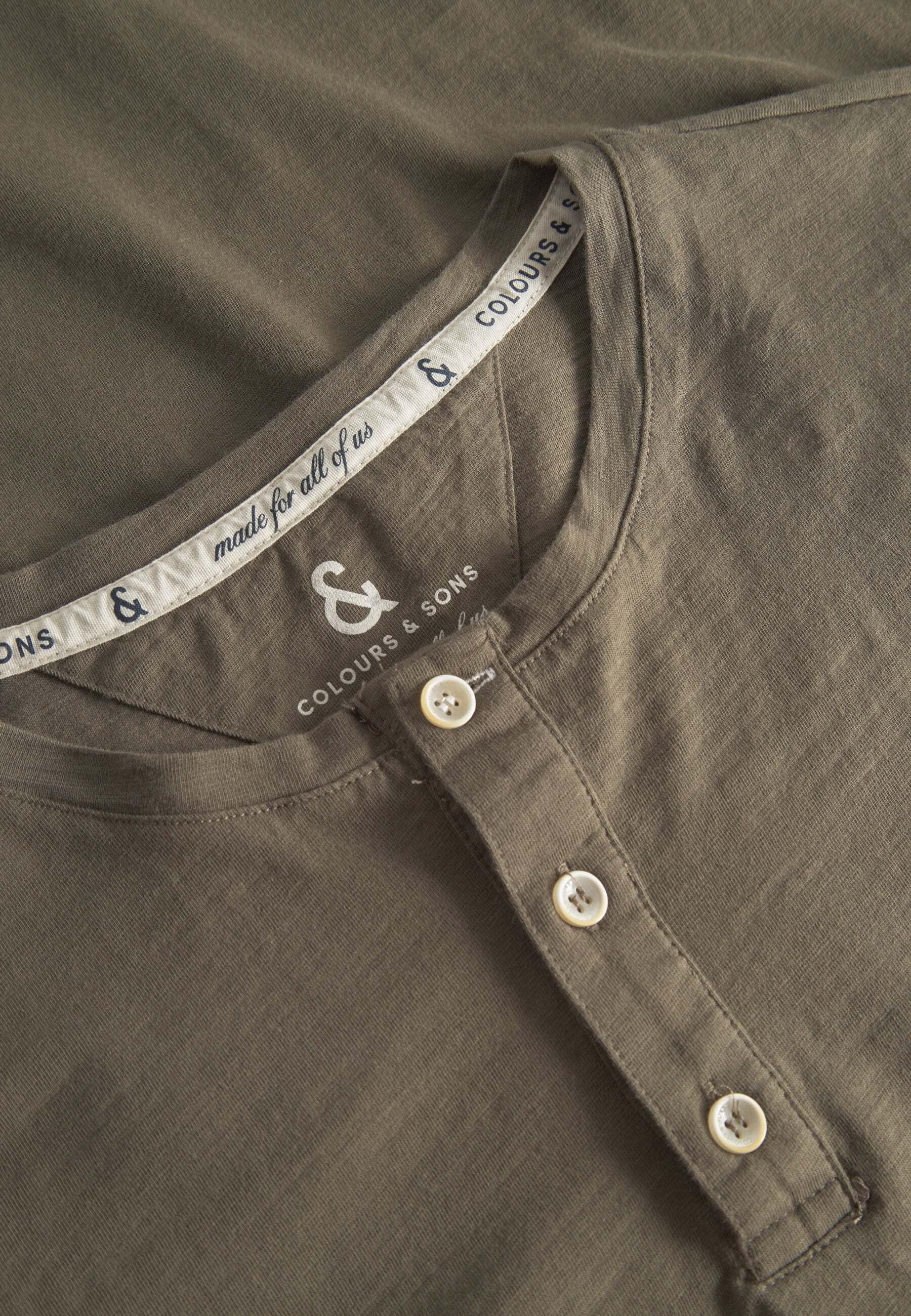 Colours & Sons Henley Slub Langarmshirt