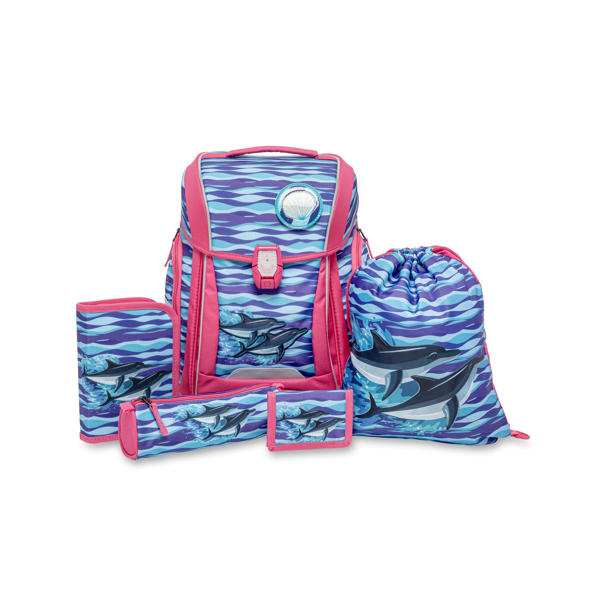 Manor Schultornister-Set, 5-teilig Delfin