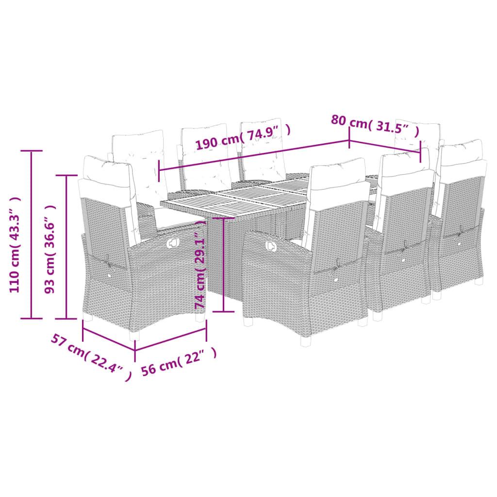 VidaXL Garten essgruppe poly-rattan