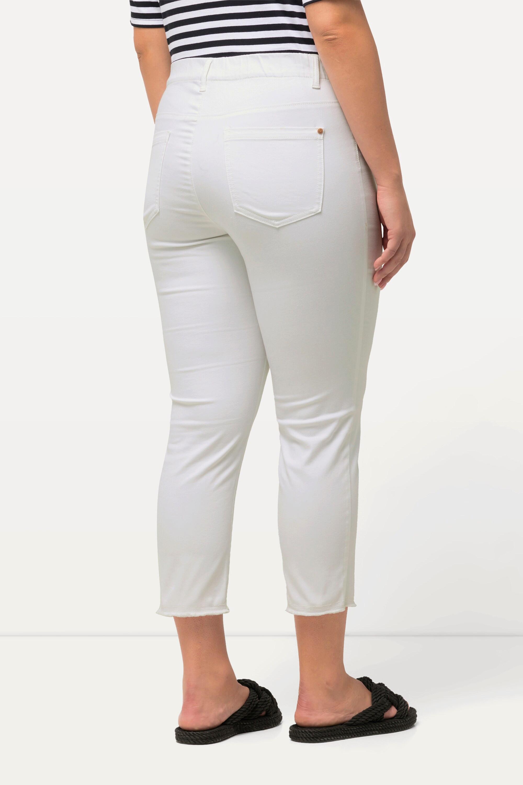Ulla Popken Sienna 7/8 Hose schmaler Bein Fransensaum