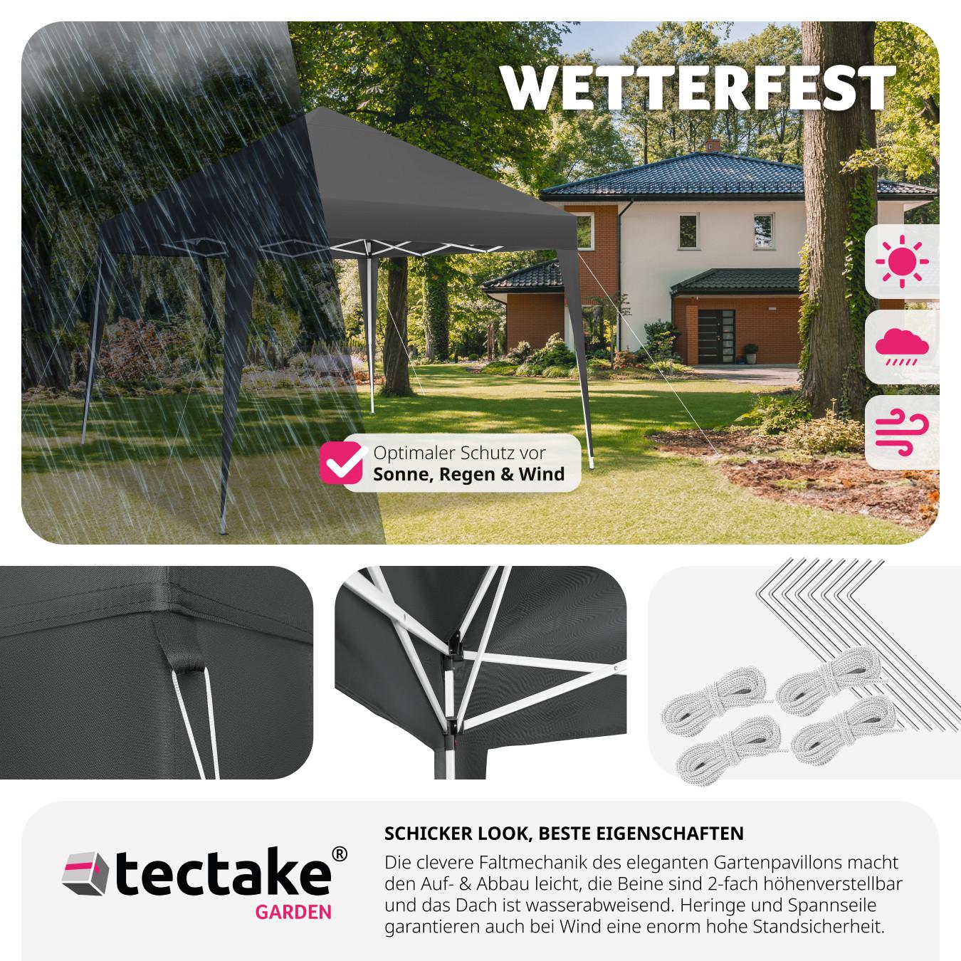 Tectake Pavillon höhenverstellbare Füsse