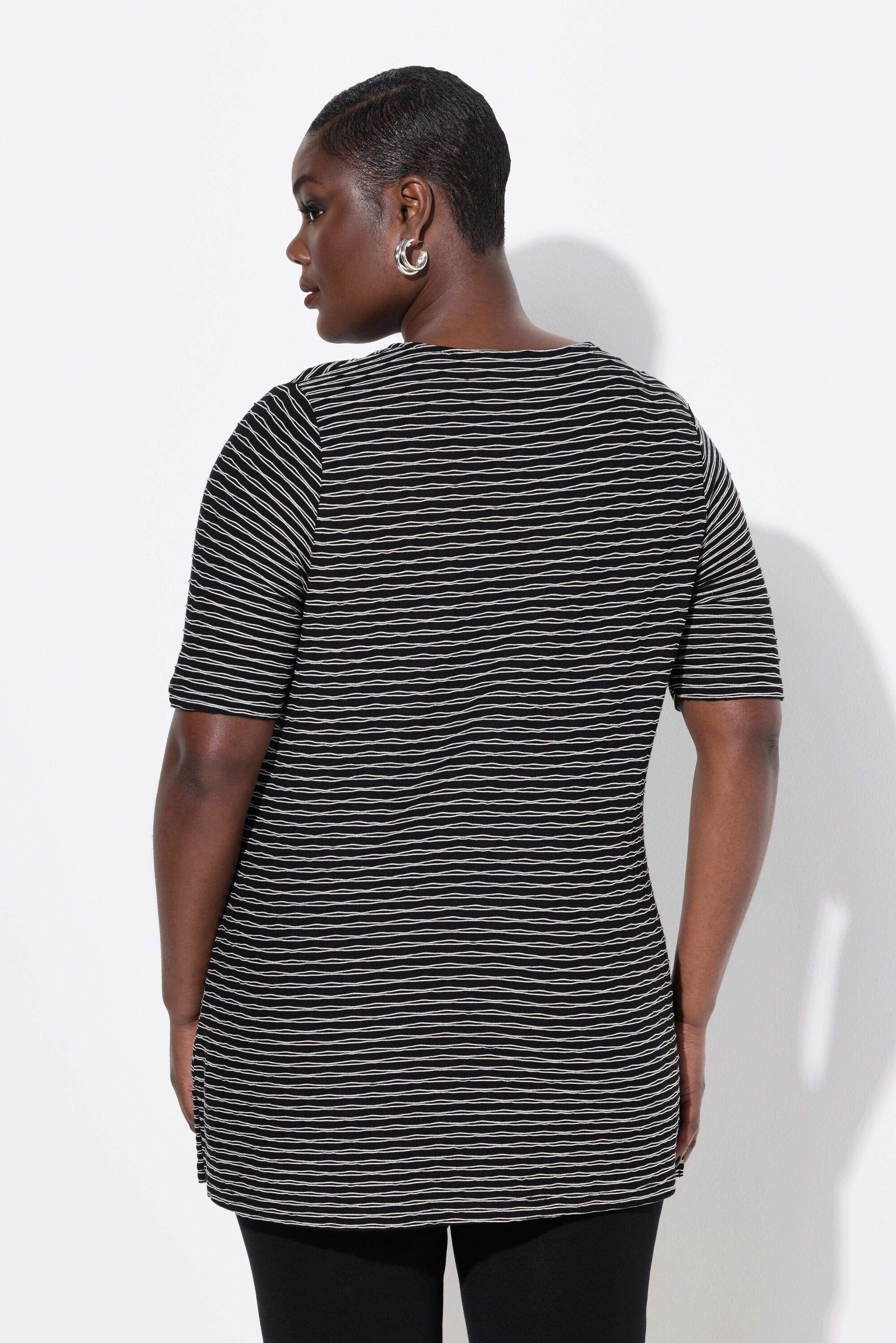 Ulla Popken Classic Rundhals Halbarm T-Shirt mit Metallspange