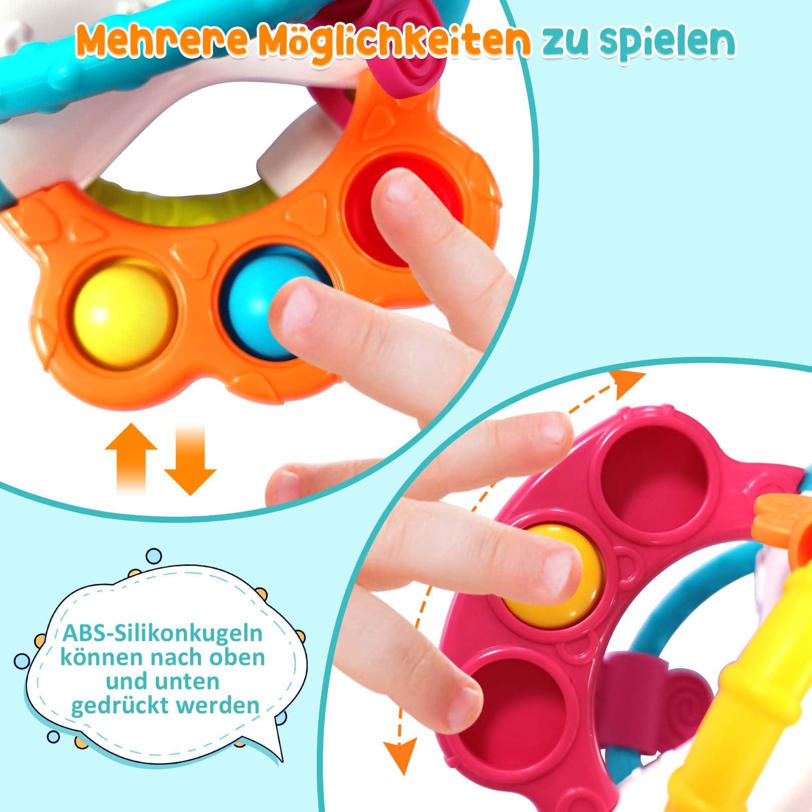 Activity-board Saugnapf Spielzeug Baby 3 Stück sensorische Spinner Spielzeug für Baby Spinnerei Spielzeug