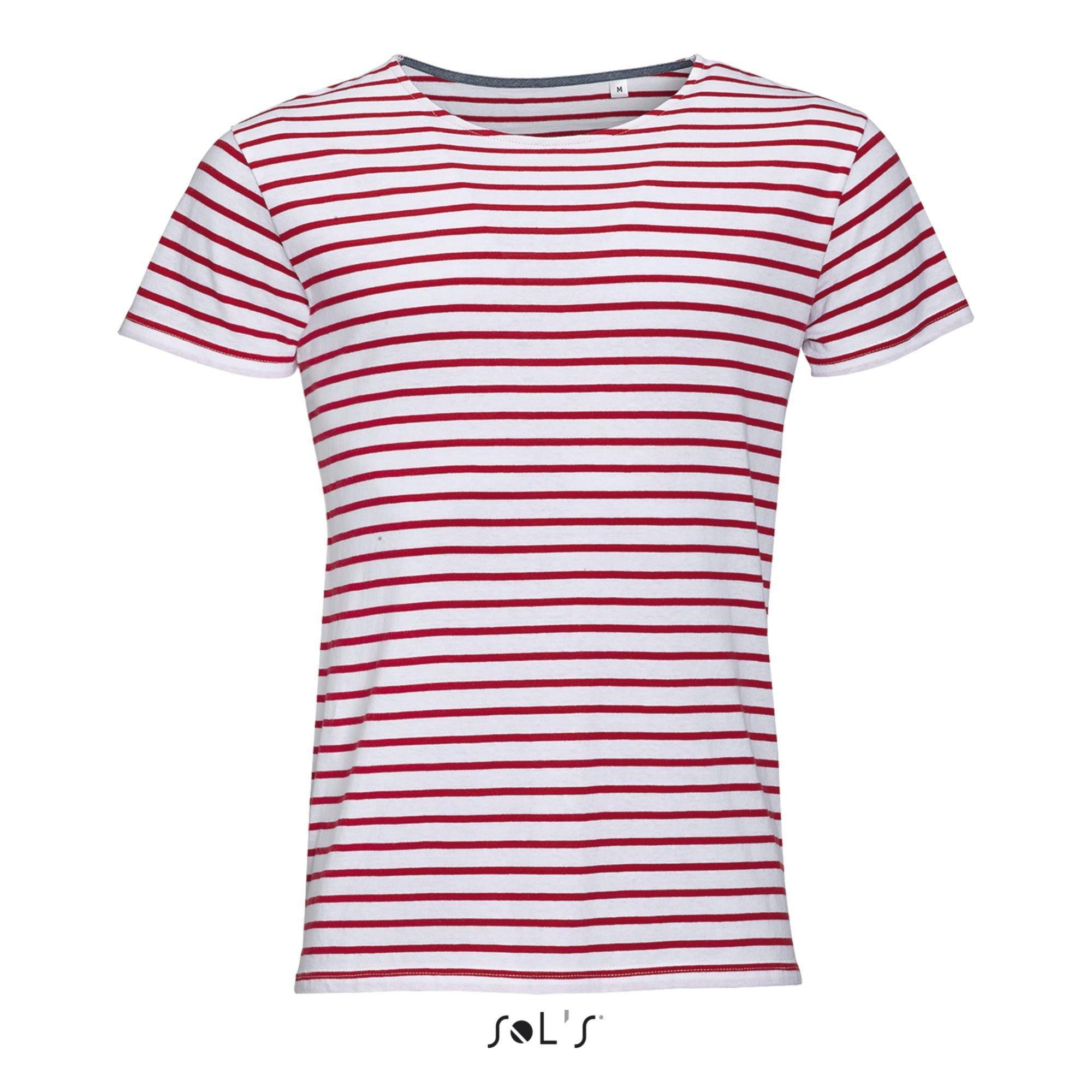 SOLS Miles Gestreiftes Kurzarm T-Shirt
