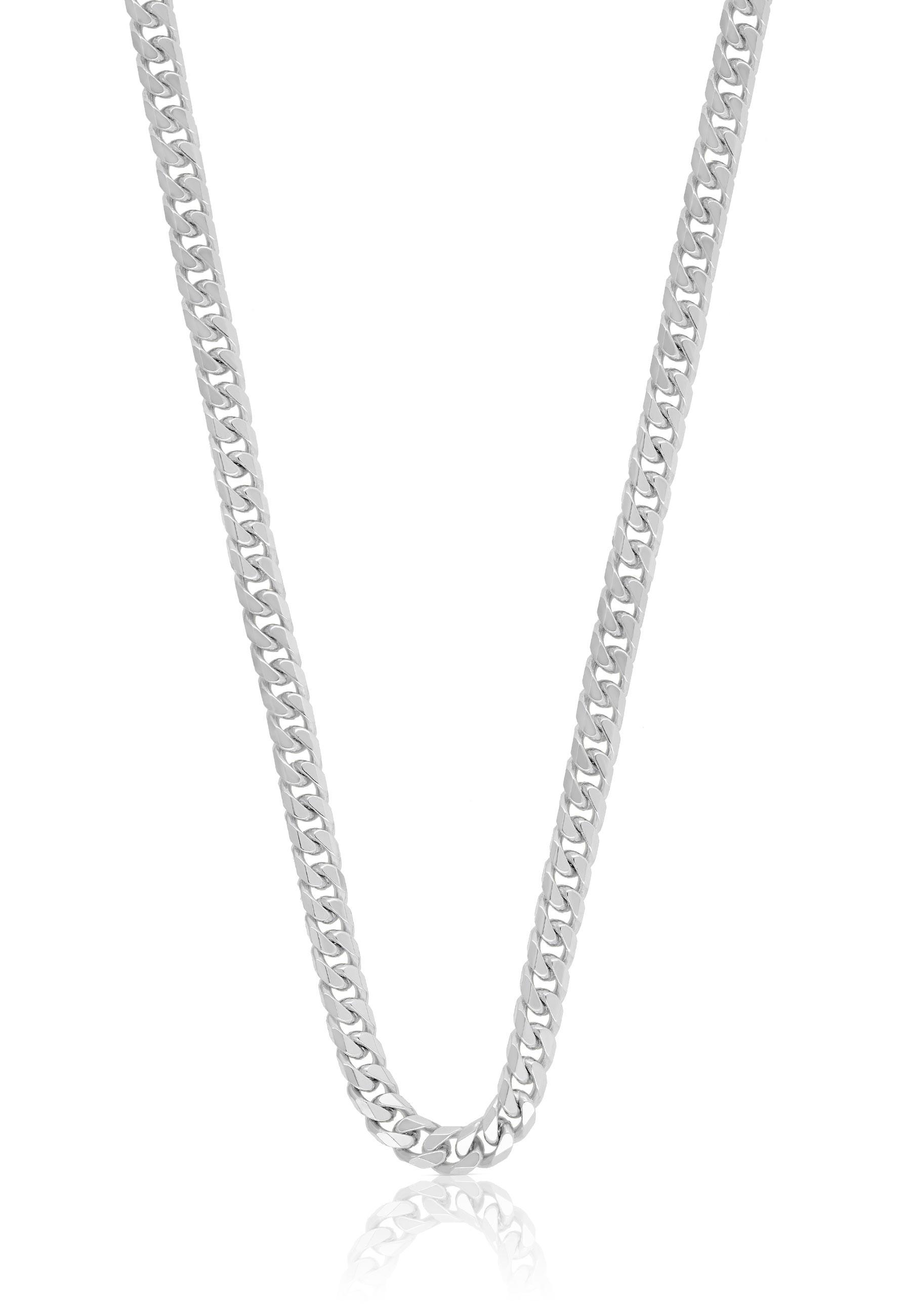 MUAU Schmuck Collier Panzer Weissgold 375, 4mm, 45cm