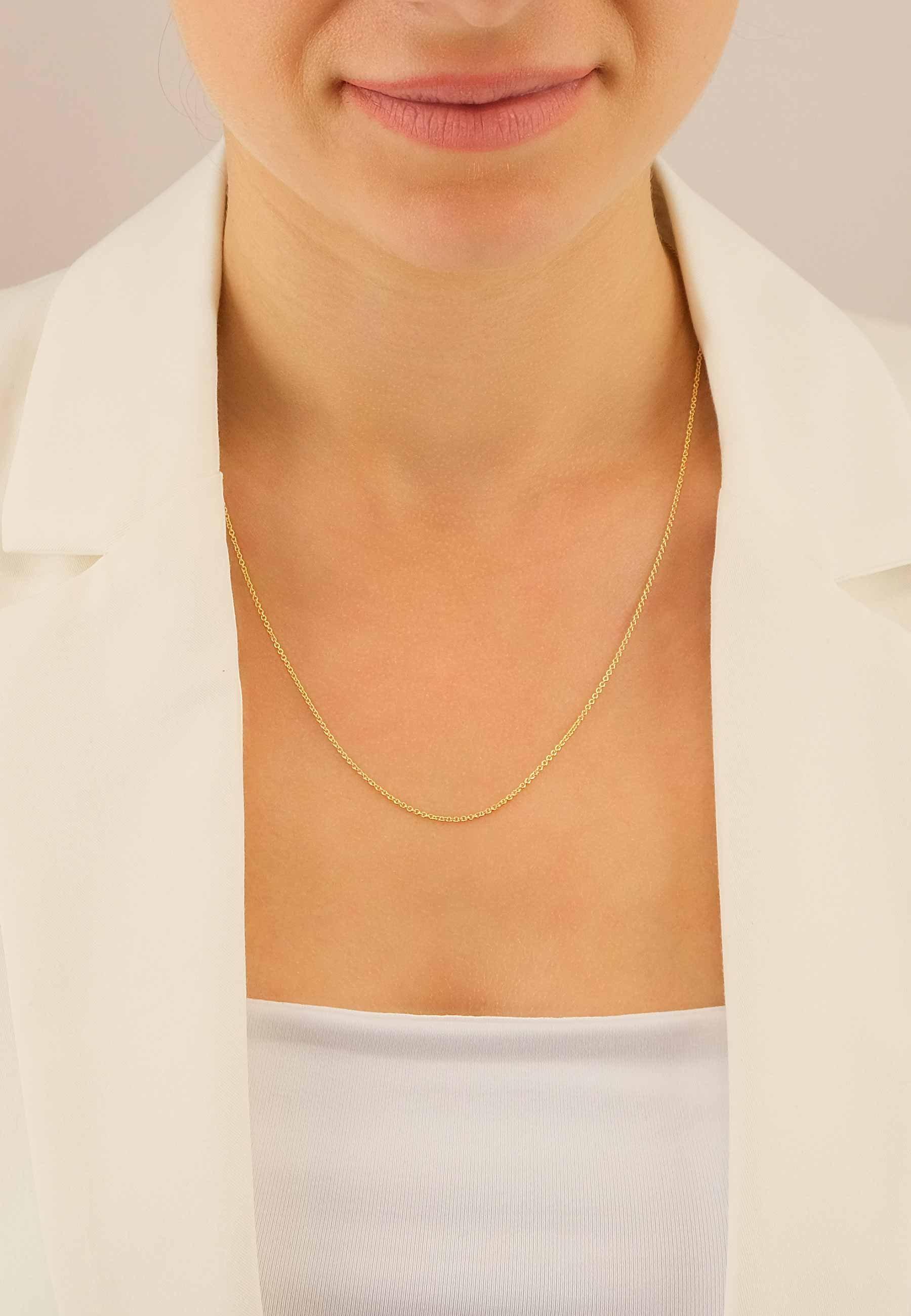 MUAU Schmuck Collier Rundanker Gelbgold 375, 1.3mm, 55cm