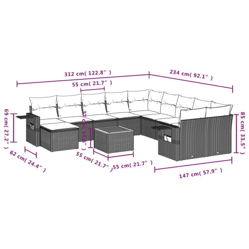 VidaXL Garten sofagarnitur poly-rattan