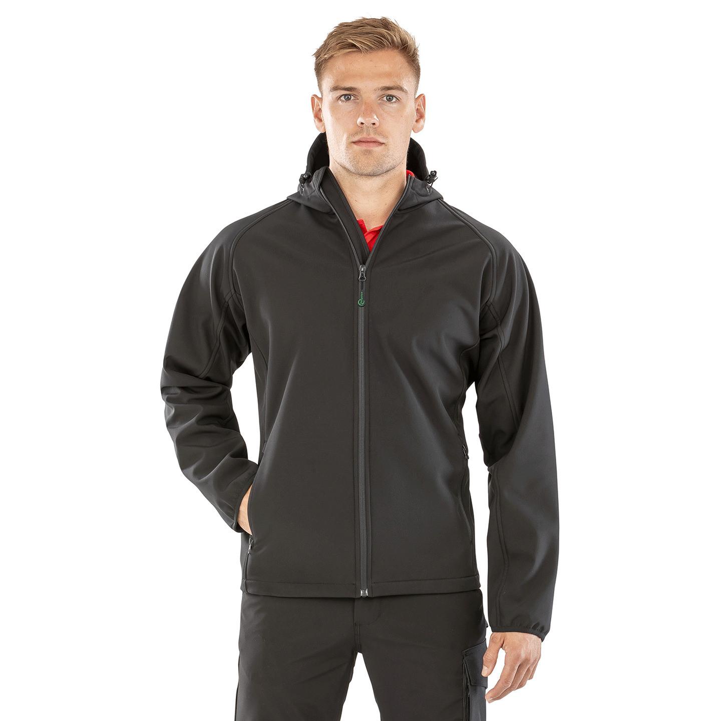 Result recycelte regenjacke 3-lagen-jacke mit kapuze softshell