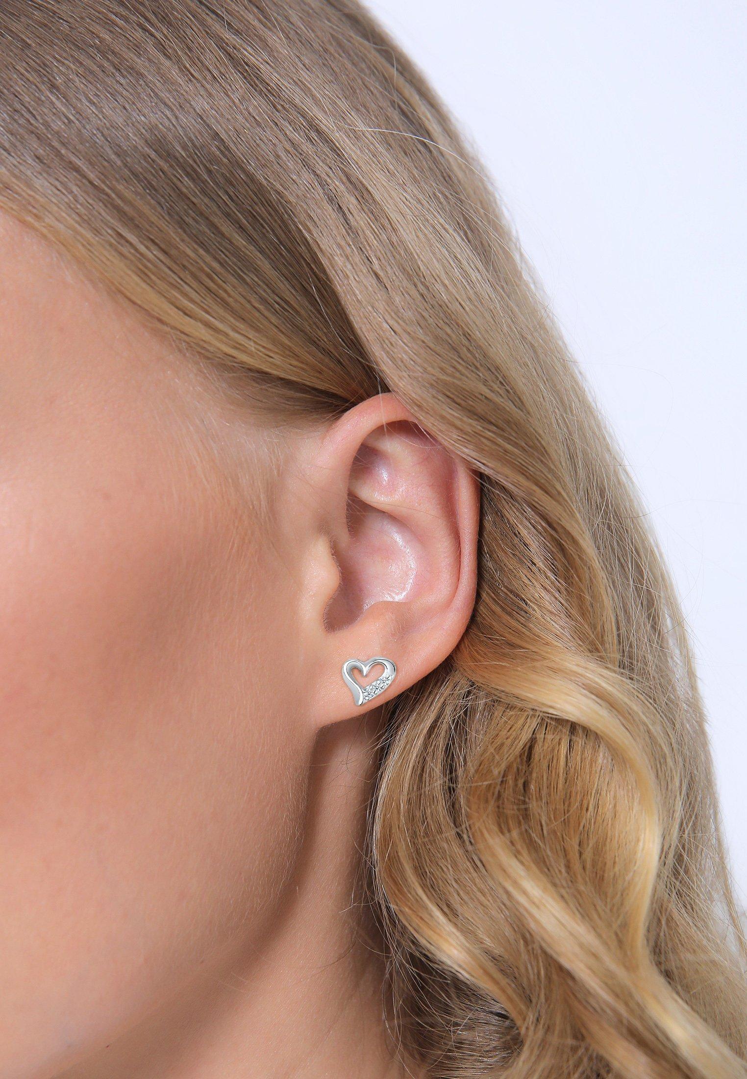 Elli Ohrringe Herz Liebe Diamant (0.03 Ct.)